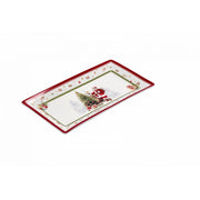 Piatto rettangolare natalizio in porcellana