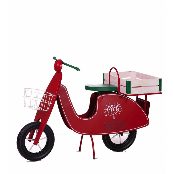 Fioriera scooter in ferro natalizia