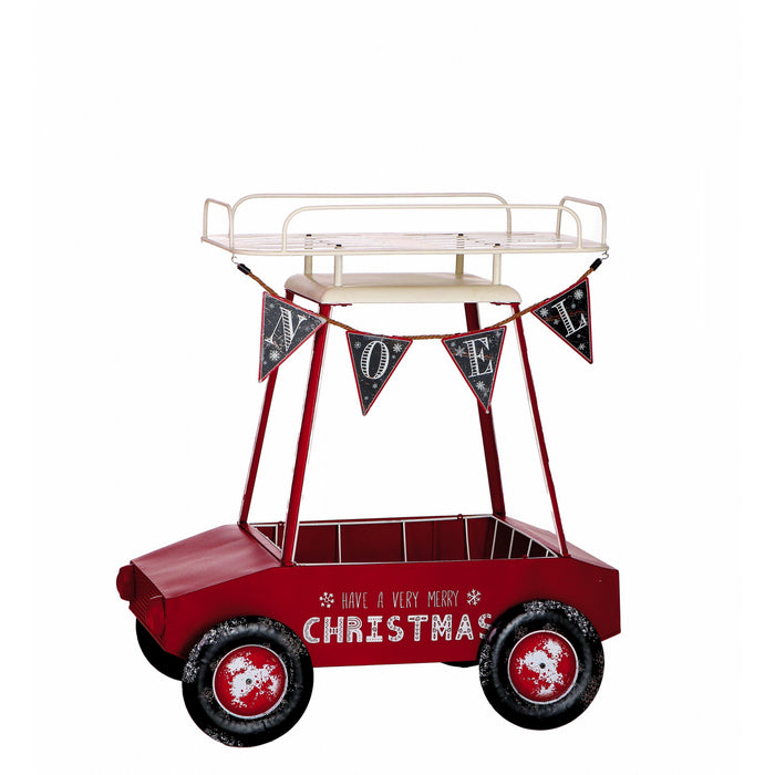 Fioriera macchina in ferro natalizia