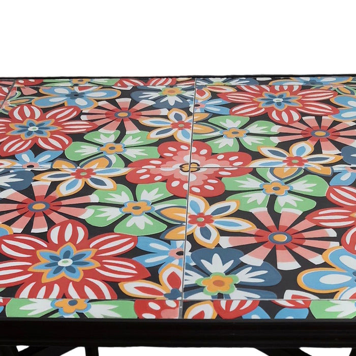 Tavolo quadrato da giardino in metallo con mosaico - Sanremo - BEST - 64871777436026