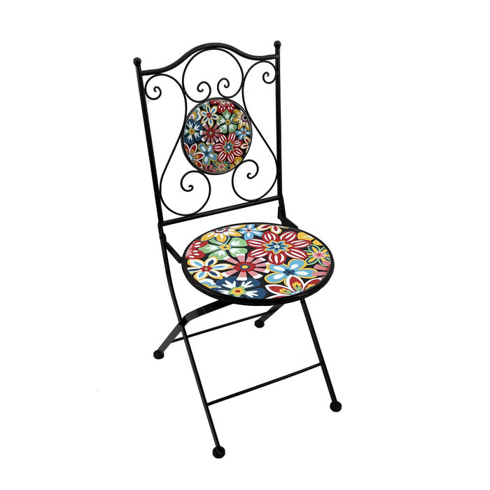 Sedia pieghevole in metallo con mosaico - Sanremo - BEST - 64871778156922
