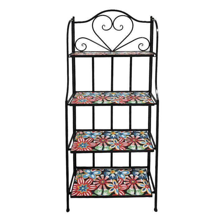 Scaffale in metallo con 4 ripiani mosaico - Sanremo - BEST - 64871782482298