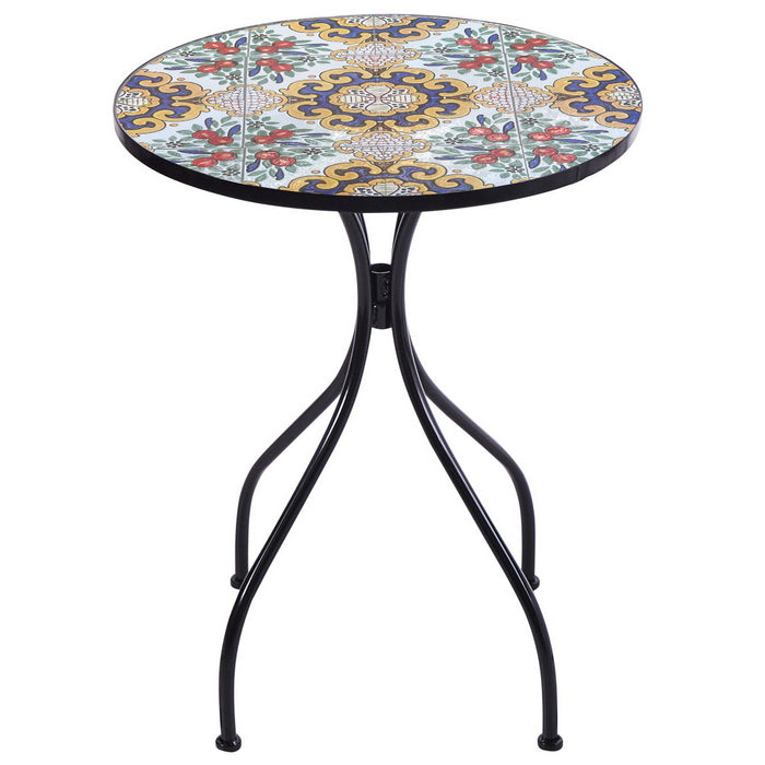 Set tavolo con sedie pieghevoli in metallo con mosaico - Caltagirone