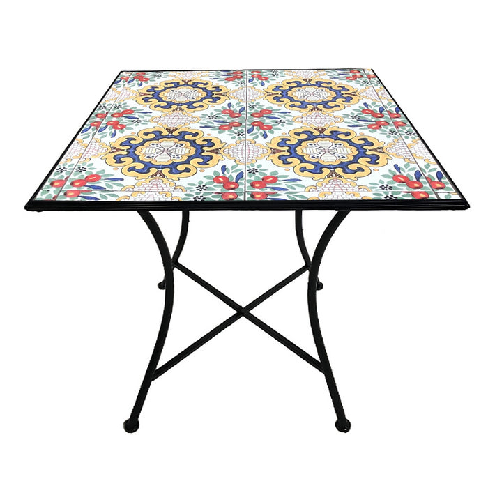 Tavolo quadrato da giardino in metallo con mosaico - Caltagirone - BEST - 64871788708218