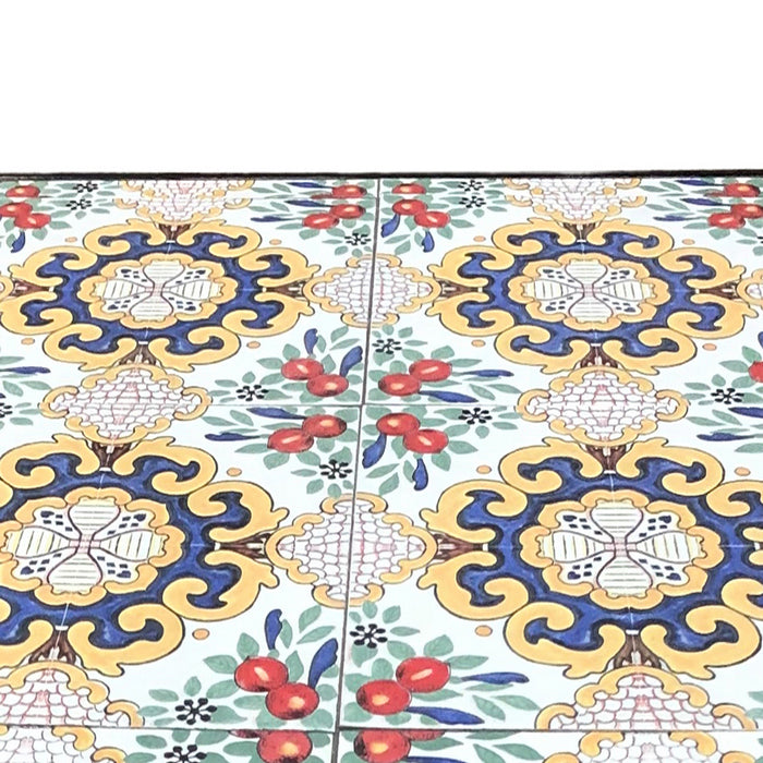 Tavolo quadrato da giardino in metallo con mosaico - Caltagirone - BEST - 64871789232506