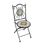 Sedia pieghevole in metallo con mosaico - Caltagirone