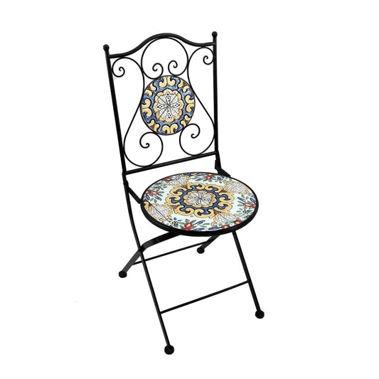 Sedia pieghevole in metallo con mosaico - Caltagirone - BEST - 