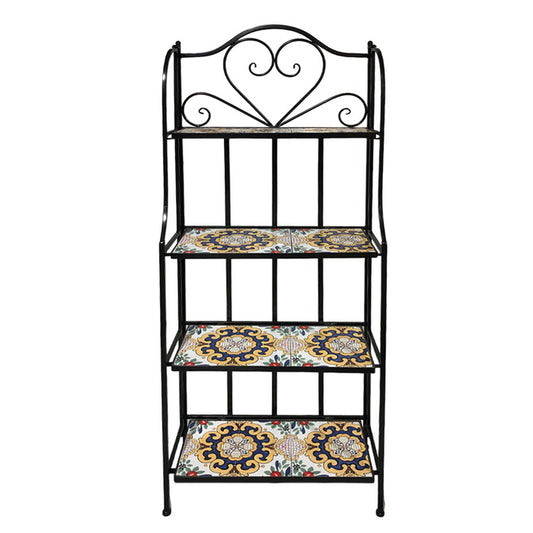 Scaffale in metallo con 4 ripiani mosaico - Caltagirone - BEST - 