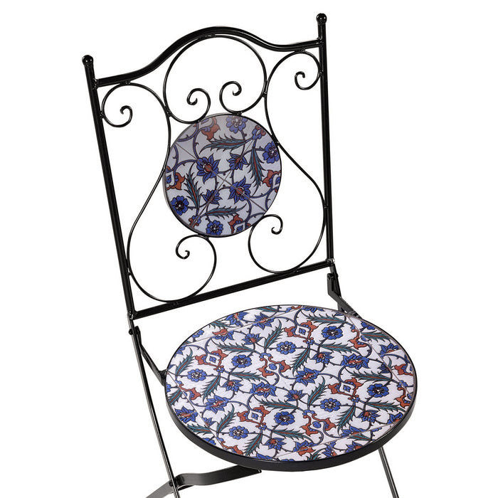 Set tavolo con sedie pieghevoli in metallo con mosaico - Elba - BEST - 66119063110010