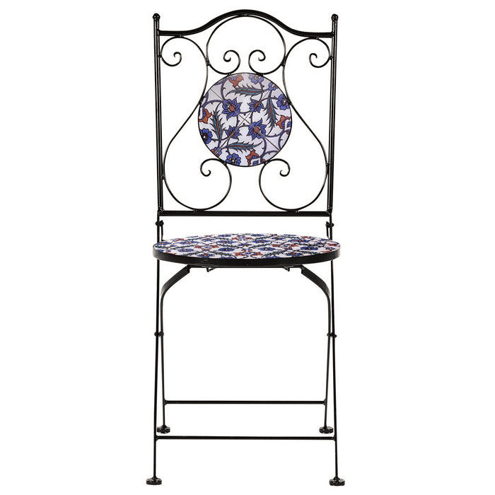 Set tavolo con sedie pieghevoli in metallo con mosaico - Elba - BEST - 66119063208314