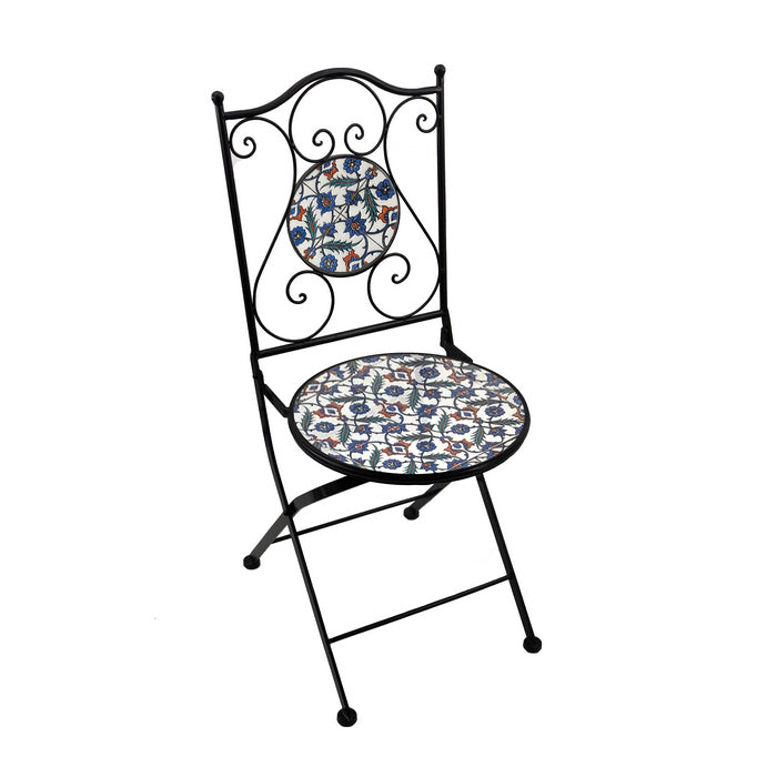 Sedia pieghevole in metallo con mosaico - Elba - BEST - 64871806763386