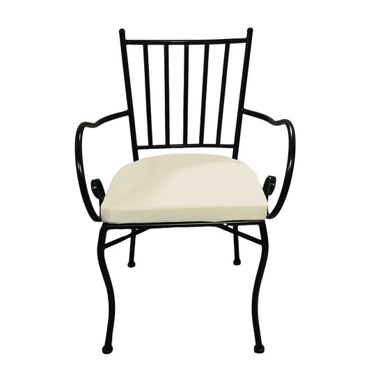 Sedia in metallo con braccioli e cuscino - BEST - 