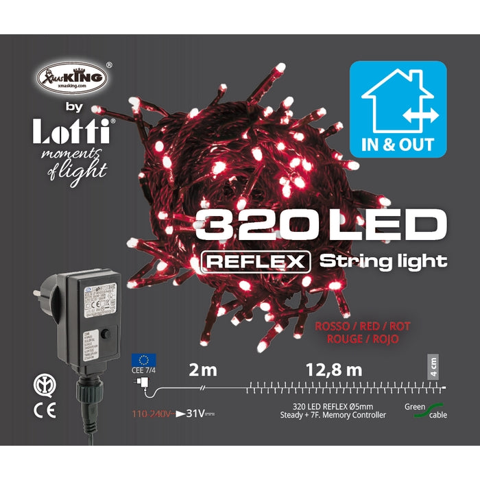 Catena lineare di 320 luci a LED per decorazione natalizia