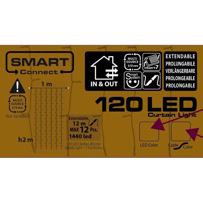 Tenda a LED luminosa 100 cm 120 LED - Smart Connect
