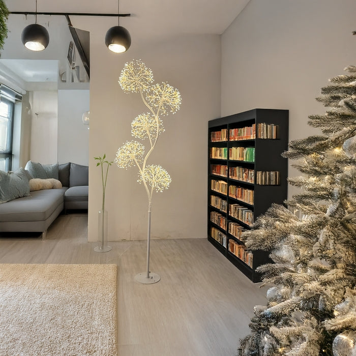 Albero con 5 sfere bianco con MicroLED 170 cm - Rich