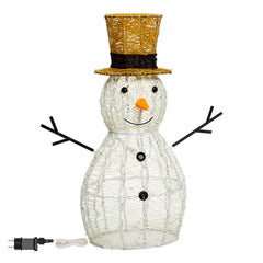 Pupazzo di neve decorazione natalizia con LED 70 cm