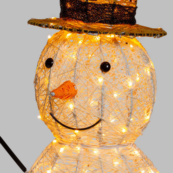 Pupazzo di neve decorazione natalizia con LED 70 cm
