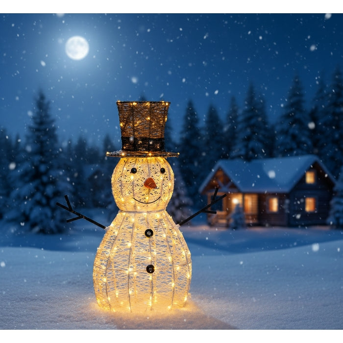 Pupazzo di neve decorazione natalizia con LED 70 cm