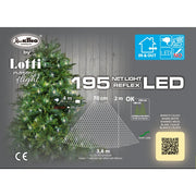 Rete di luci a mantello con 195 LED per albero di natale
