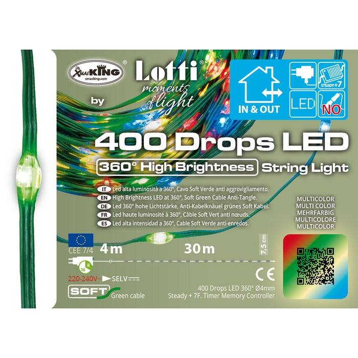 Catena lineare da 400 MicroLED a goccia 30 mt