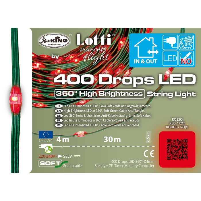 Catena lineare da 400 MicroLED a goccia 30 mt