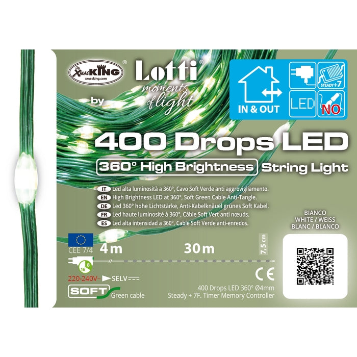 Catena lineare da 400 MicroLED a goccia 30 mt