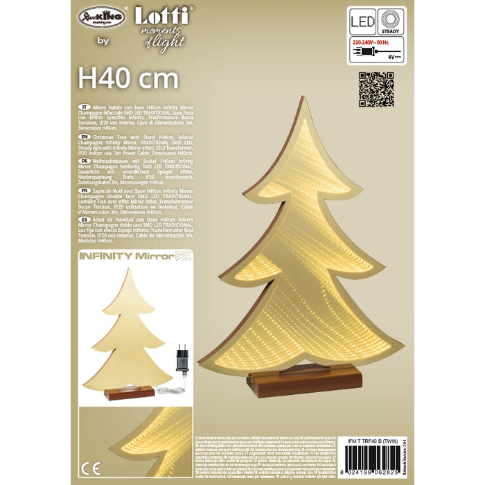 Albero luminoso con base in legno 40 cm - Infinity