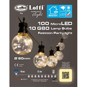 Catena 10 lampadine con MicroLED - Party