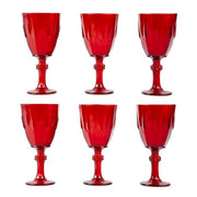 Set 6 calici natalizi rossi in vetro 200 ml