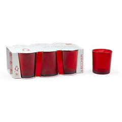 Set 6 bicchieri natalizi rossi in vetro 265 ml