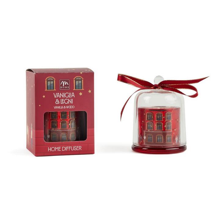 Candela profumata natalizia con campana in vetro 90 gr