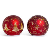 Sfera luminosa rotante in vetro per decorazione natalizia