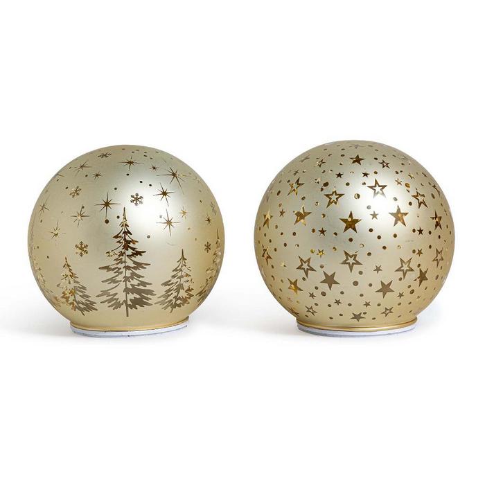 Sfera luminosa rotante in vetro per decorazione natalizia