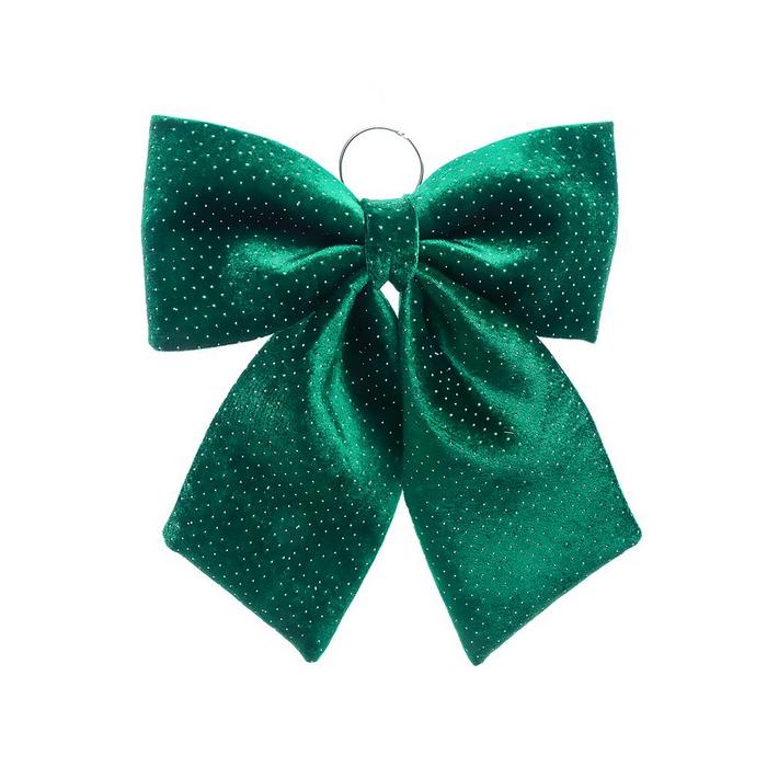 Fiocco in tessuto imbottito con brillantini per decorazione natalizia