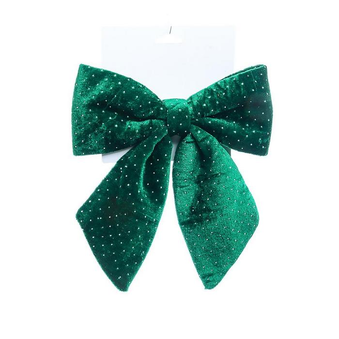 Fiocco in tessuto imbottito con brillantini per decorazione natalizia