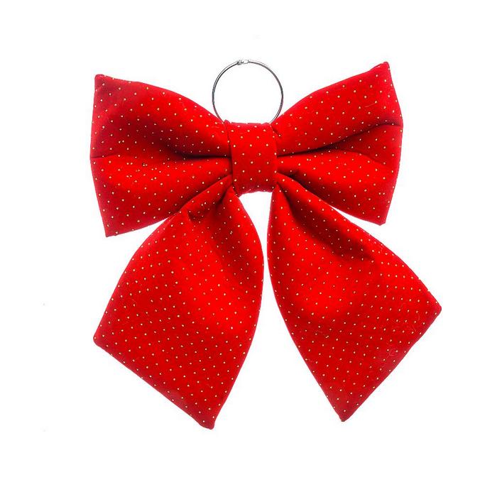 Fiocco in tessuto imbottito con brillantini per decorazione natalizia