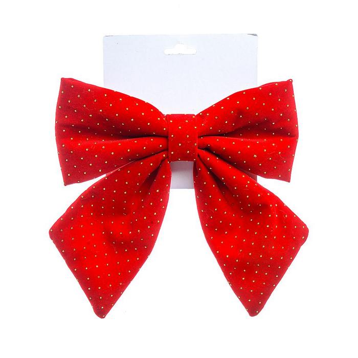 Fiocco in tessuto imbottito con brillantini per decorazione natalizia