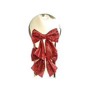 Set 2 fiocchi in tessuto per decorazione natalizia