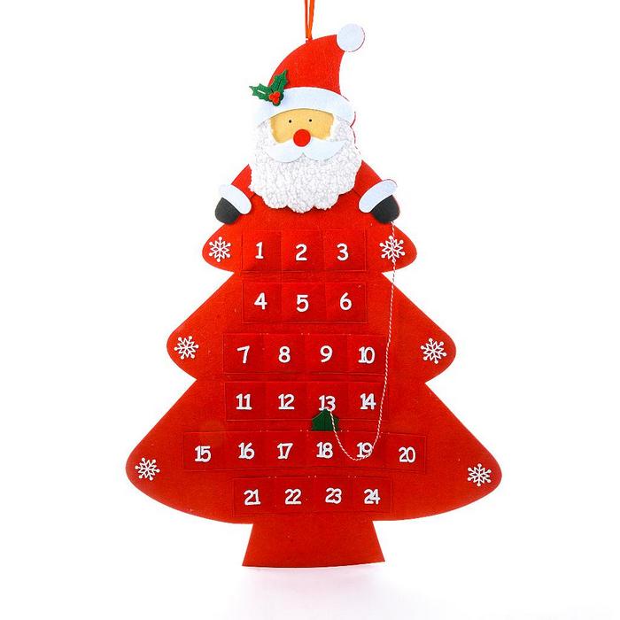 Albero con calendario dell'avvento in panno