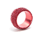 Anello per tovaglioli natalizio con perline 6 cm - rosso