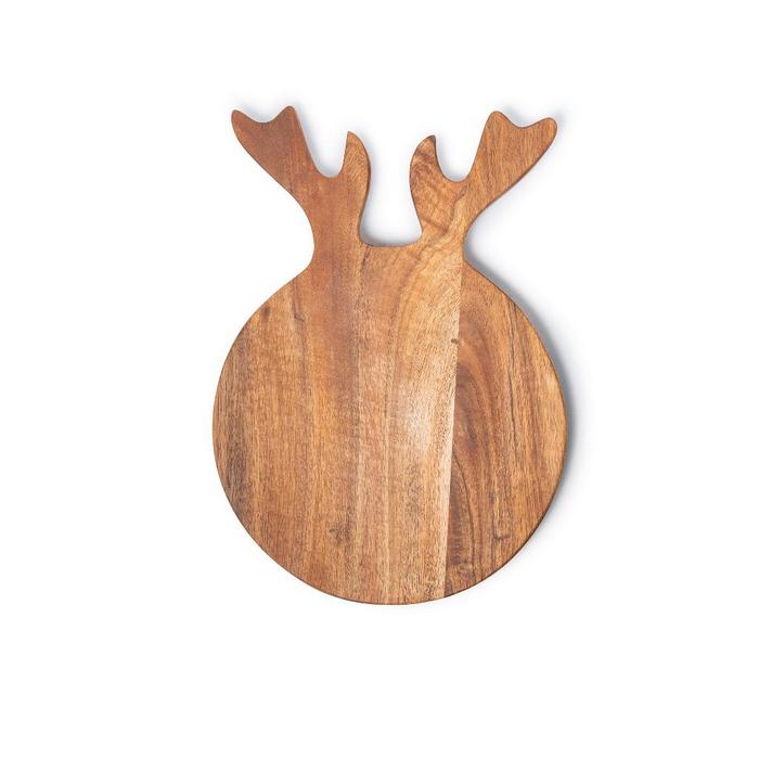 Tagliere in legno a forma di renna natalizia