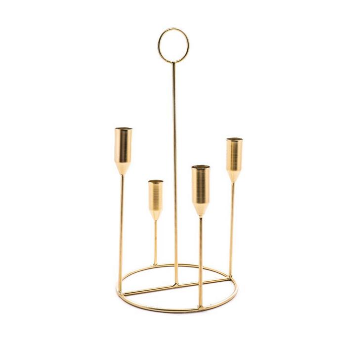 Candelabro in metallo dorato