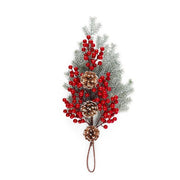 Dietroporta con bacche e foglie per decorazione natalizia 65 cm