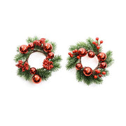 Girocandela natalizio con palline e bacche 20 cm