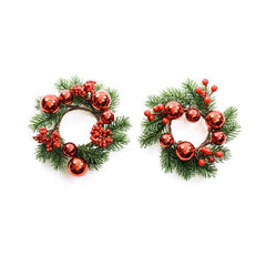 Girocandela natalizio con palline e bacche 20 cm