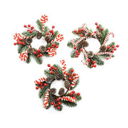 Girocandela natalizio con bastoncini e pigne 21 cm