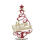 Albero in legno con scritta merry christmas per decorazione natalizia 30 cm