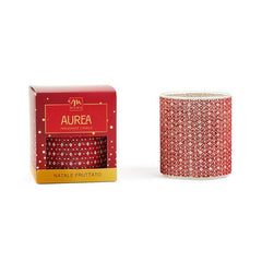 Candela profumata natalizia con strass 380 gr