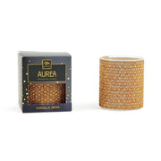 Candela profumata dorata con strass 380 gr