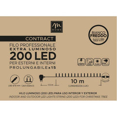 Filo professionale extra luminoso 200 LED prolungabile bianco freddo con flash